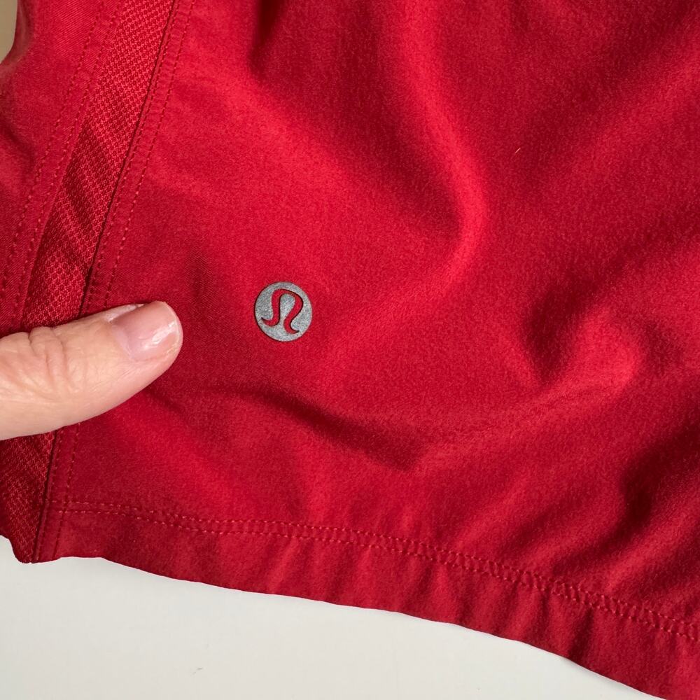 Lululemon Pace Breaker Linerless Short Workout Large M7AQES Terra Orange Red EUC - Picture 12 of 16